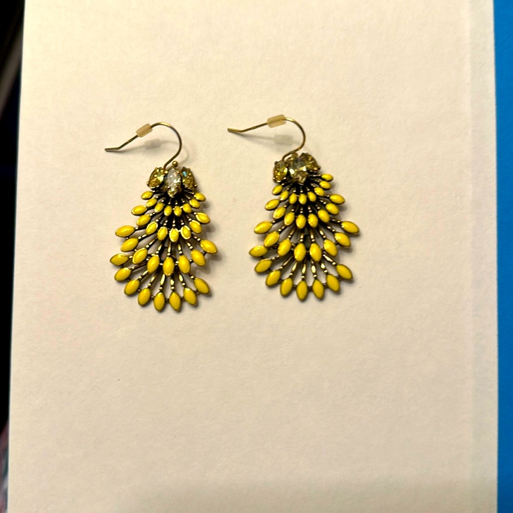 Stella and Dot yellow and gold statement earrings